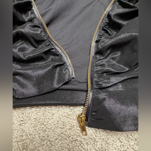 Calvin Klein Strapless Little Black Dress with Gold Zipper - Picture 7 of 8